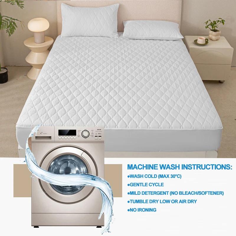 100% Waterproof Mattress Protector Solid Color Quilted Elastic Fitted Sheets with Deep Pocket Single Double Size Mattress Cover