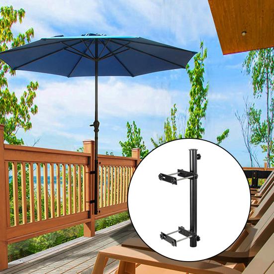 

Держатель для зонта для патио из нержавеющей стали, сверхмощный регулируемый забор для перил на открытом воздухе