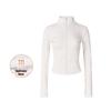 Women's Breathable Slim-Fit Sports Jacket: Autumn/Winter Yoga & Cycling Wear, Long Sleeve, Stand Collar, Plus Velvet.