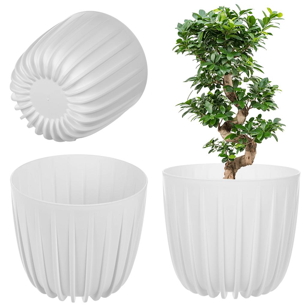 KADAX Blumentopf Übertopf Pflanzgefäß 12,5cm Rund Kunststoff Pflanzenständer Schwarz