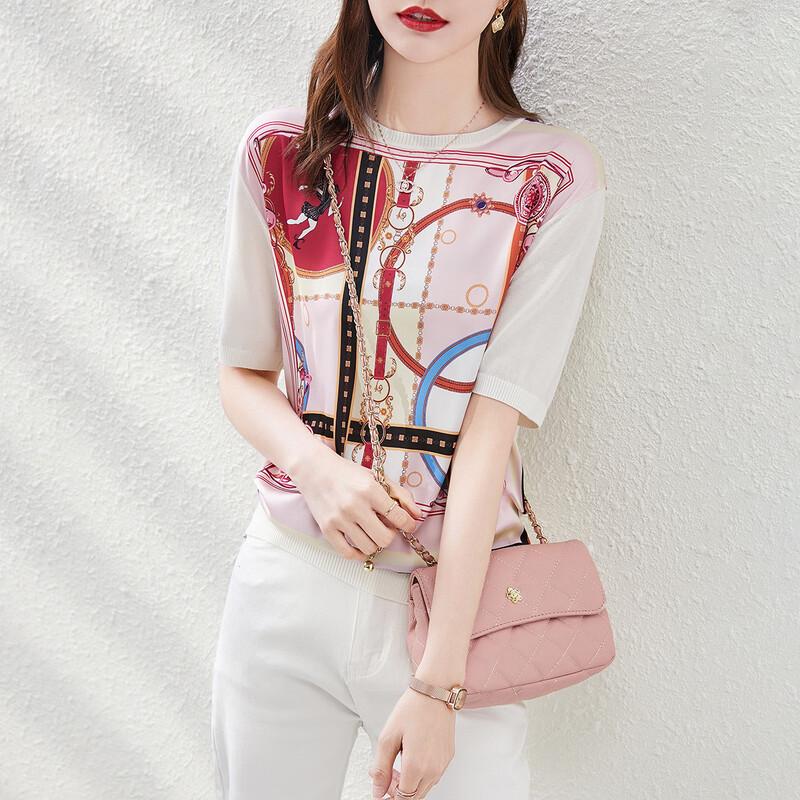 Srcr Women s Geometric Pattern Short Sleeve T-Shirt 38