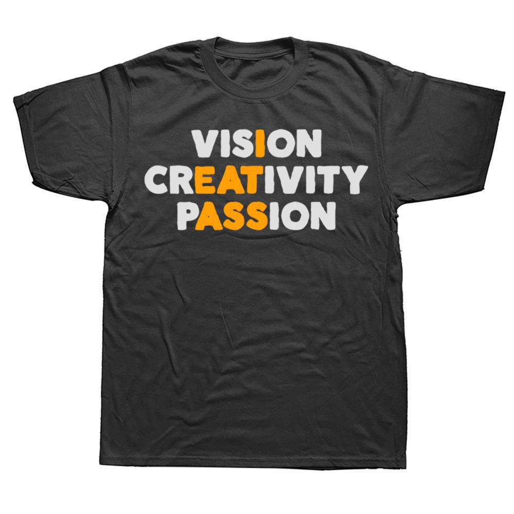 

Vision Creativity Passion Funny Motivational T-shirts Men Fashion Casual Tshirt 100% Cotton Loose Oversized T Shirt Summer - ... 5XL різнокольоровий