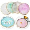 Resin Nail Art Painting Gel Palette DIY Manicure Accessories Tools Golden Edge Polish Agate Mix Stir Crystal Gem Plate