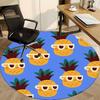 1pc Pineapple Pattern Carpet, Round Non Slip Durable Large Size Office Carpet, Suitable for Office