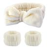 1/2/3pcs Bow Headband Wristband Set Towel Elastic Soft Washing Face Shower Make Up Yoga Sports Skincare Headband For Women Girls