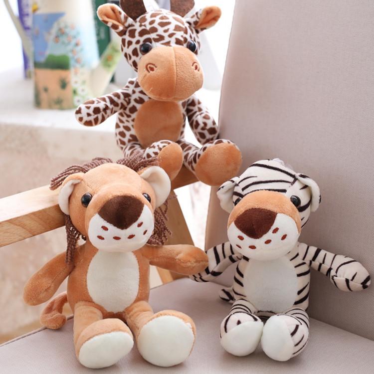 Cute Jungle Animal Plush Keychain Adorable Cartoon Backpack Accessory Stuffed Toy
