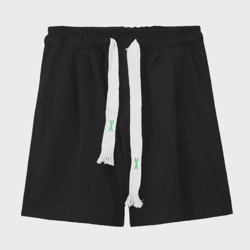 Women's High-Waist Elastic Sports Shorts - Summer 2024 Korean Style Wide-Leg Casual Pants