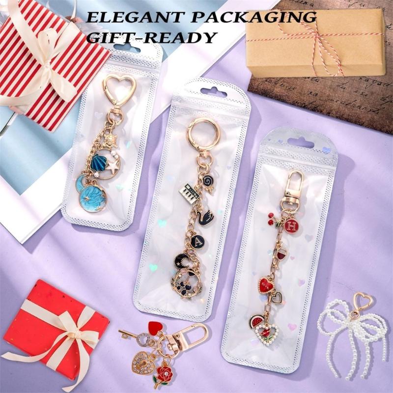 Keychain Craft Set with Alloy Charm Keyring Making Materials Alloy Texture for Jewelry Making and Other Accessories