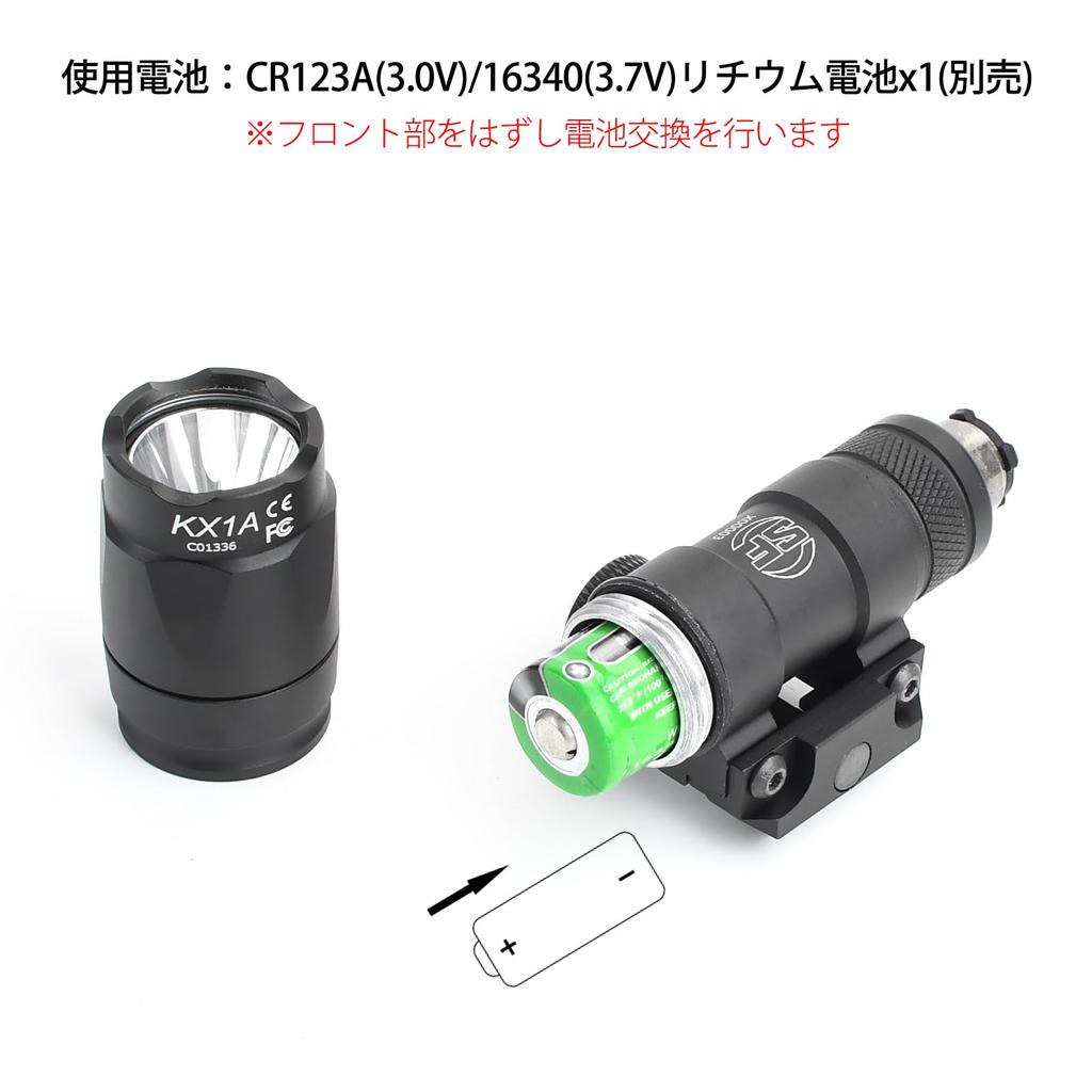 WADSN Surefire M300A Type Scout Flashlight with AXON Type Tactical Remote Switch, 20mm Rail Compatible, 600 Lumens, Airsoft Tactical Light