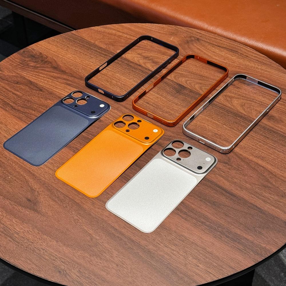Metal Alloy Frame Backplane Slim Case for iPhone 16 15 14 13 12 Pro Max Instantly Change Upgrade 17Pro/17 Pro Max Matte Cover