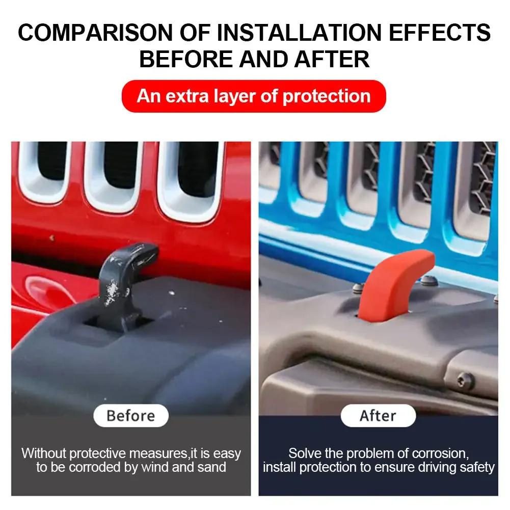 2Pcs Front Bumper Tow Hook Cover for Jeep Wrangler JK JL Gladiator JT 2007-2023 Silicone Hook Cushion Protector