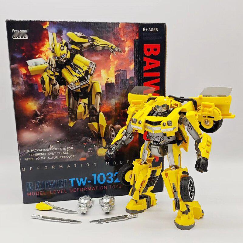 Baiwei TW-1032 Yellow Jackets Car Transforming Robot Model Toy Figure