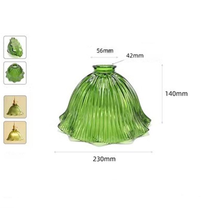 Decor 55mm 42mm Opening Green Glass Lamp Shade Replacement with Reverse or Flat Hole Fitter for Floor Light Table Lamp Cover
