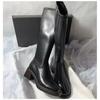 Vintage Thick Heel Women Knee High Boots Fashion Side Zippers Shoes Autumn Winter Ladies Concise Long Botas De Mujer