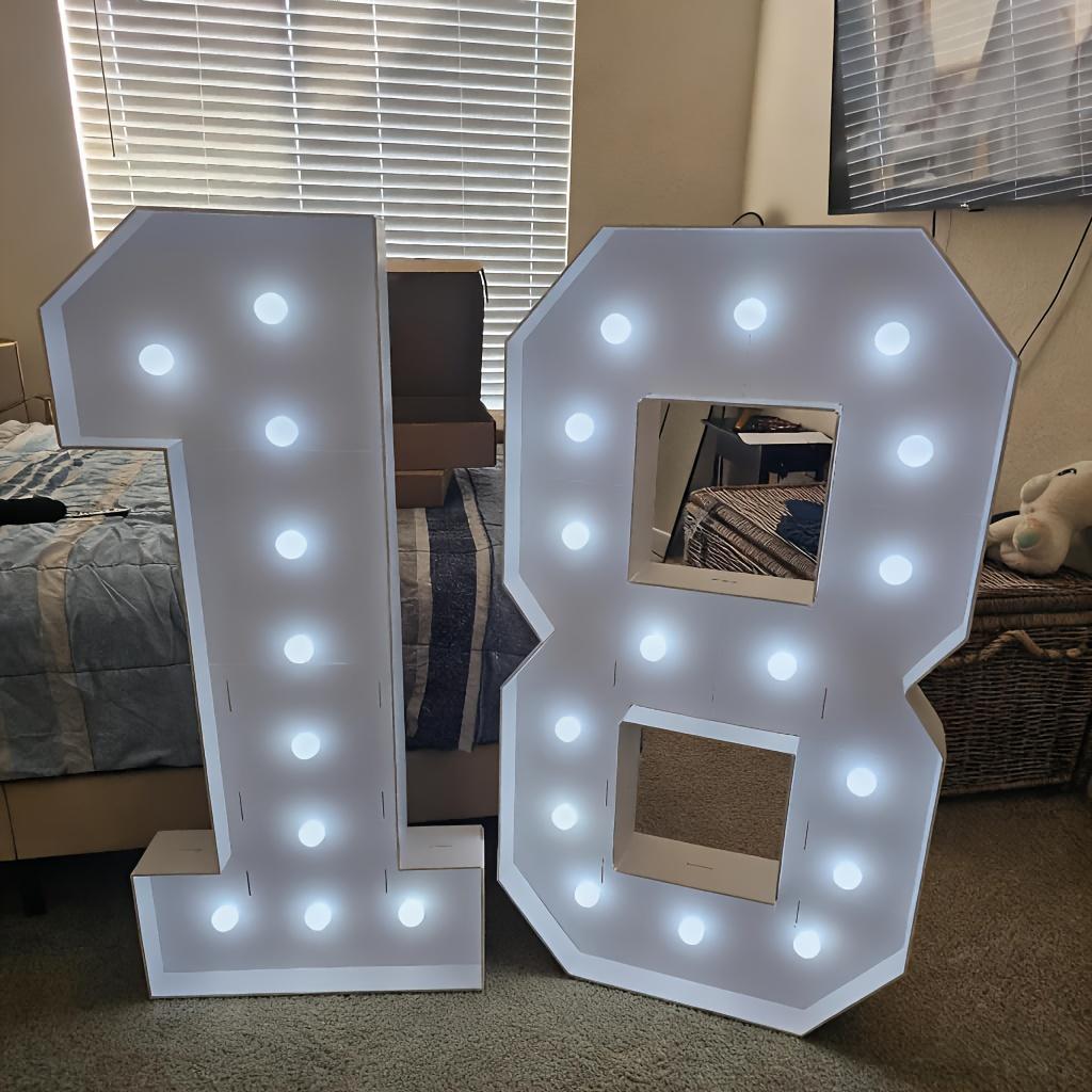1PC 120CM Marquee Numbers 0-9,1st 50th Birthday Decoration for Girls Boys,Large Lightup Number for Anniversary Party Supplies,Party Decor