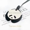 Cute panda bag pendant, top layer cowhide charm, leather backpack, animal charm key chain