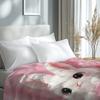 VIKAMA Entzückende Kaninchen Plüschdecke Winter Reisebegleiter Warme Bettwäsche Feiertagsgeschenk Weiche und Gemütliche Rosa Flauschige Decke