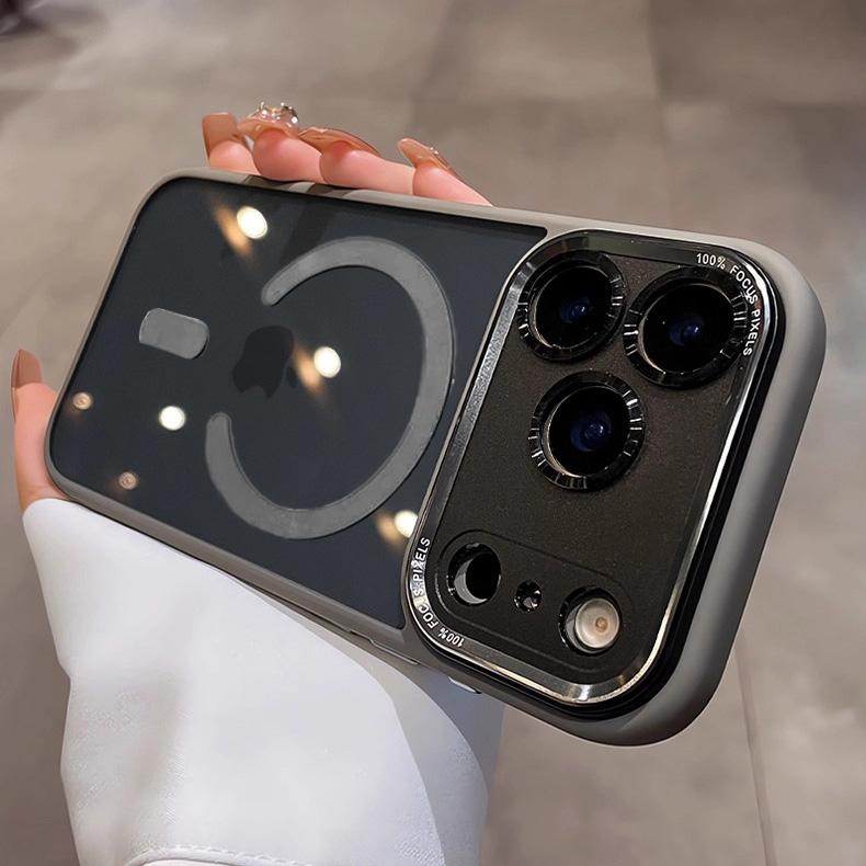 Transparent for Magsafe Phone Case for iPhone 17 Pro Max Air 16 15 14 13 12 11 Plus Compatible Orange 17 Air Hard Acrylic Cover