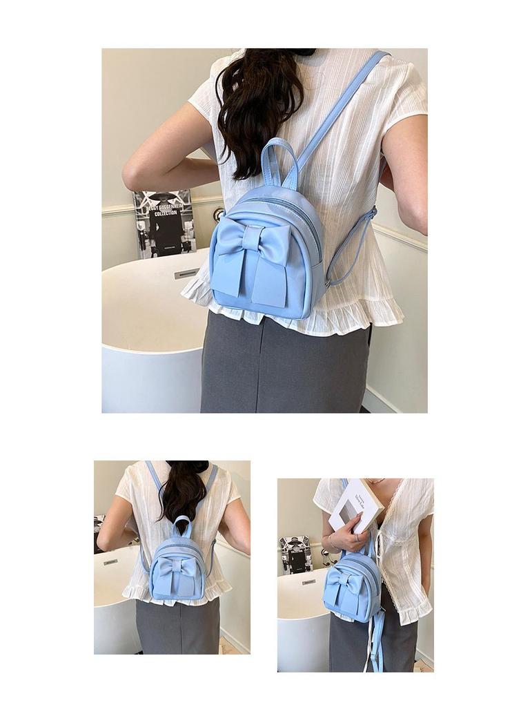Korean Style Women's Bow Backpack - 2025 New Sweet Fashion Handbag, High Value Small Backpack for Outings