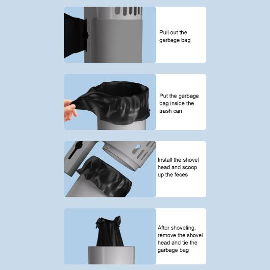 Cat Litter Scooper with Trash Container Integrated Detachable Litter Shovel Portable Kitty Poop Scooper with Holder