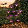 Solar Garden Lights Halloween Tree Stump Light, Powered Stake Twinkling Light Yard Stakes with Ghost Pumpkin Cat Ornaments, Vintage Glowing
