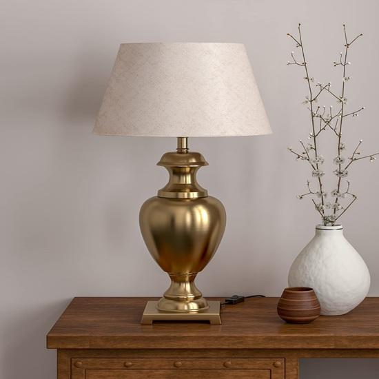LED Table Lamp Off White Beige 68.58 Cm Lampshade Bedside Stylish, Living Room, Bedroom, Home Decoration, Hotel Gift