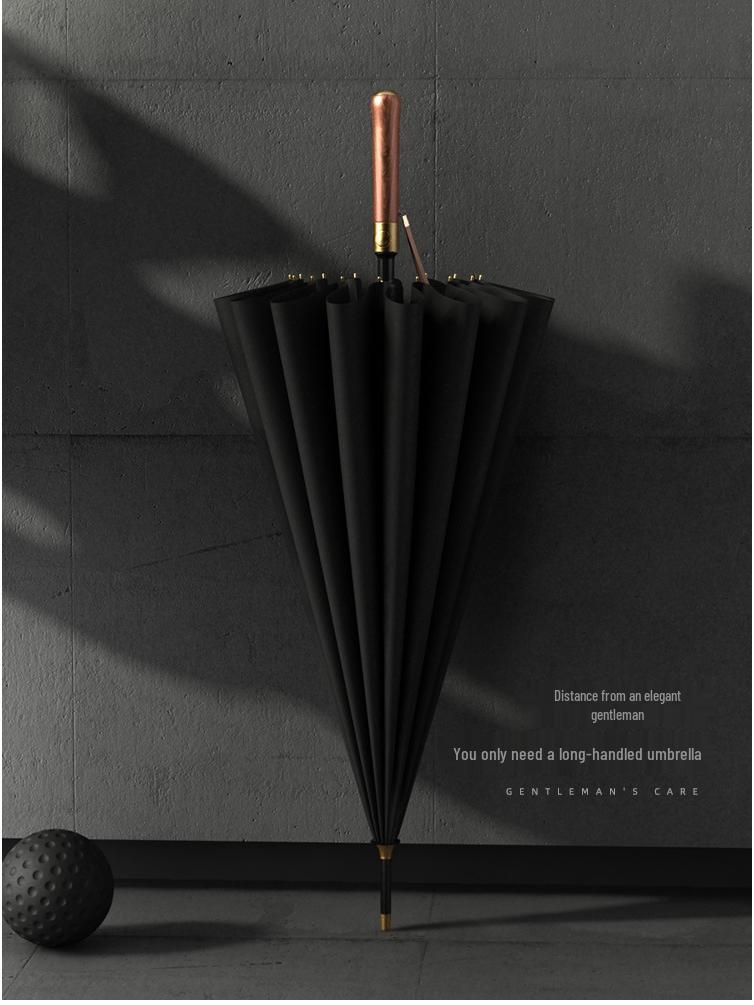 OLYCAT 16-Rib Men's Windproof Business Umbrella, Automatic Straight Handle, Reinforced & Enlarged Design.