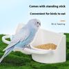 2Pcs Double Grid Bird Food Box Water Box Feed Trough Bird Feeder Can Hang Birdcage Large Capacity Water Feeding Supplies