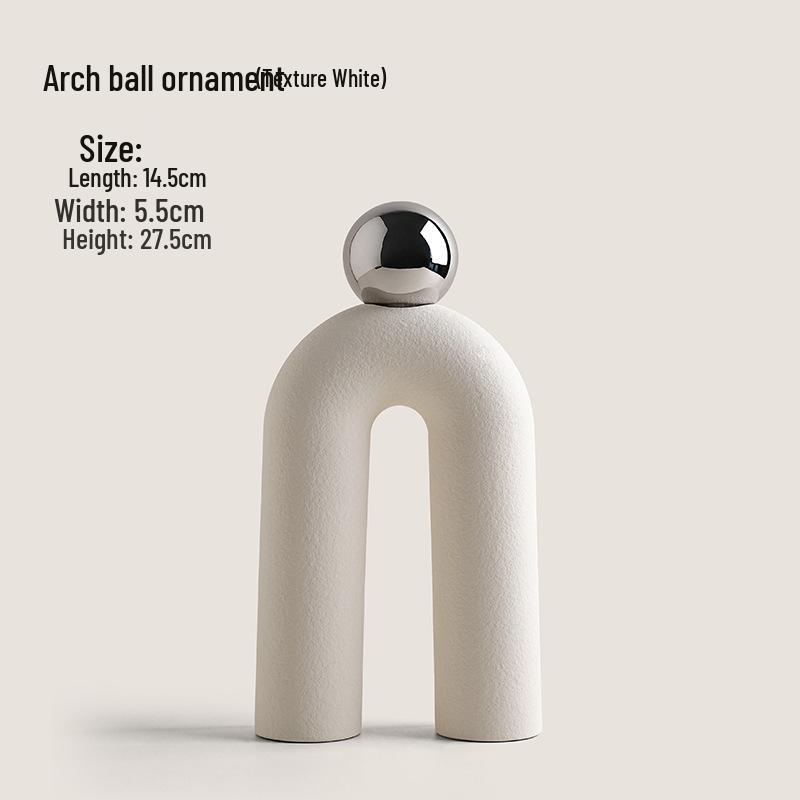 Beihanmei U-Shaped Ceramic Vase for Living Room or TV Cabinet Decor