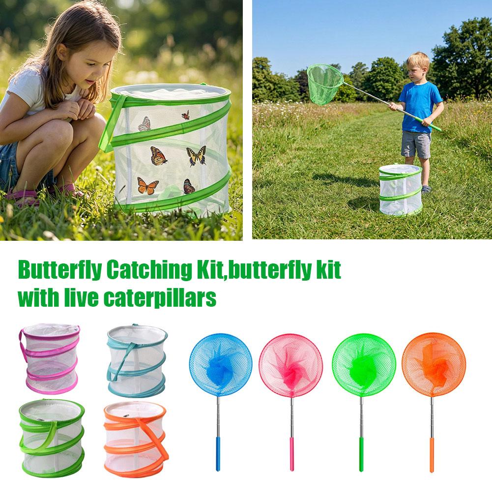 Foldable Insect Cage Butterfly Habitat Clear Mesh Enclosure Breathable Ventilated Insect Cage Net Cloth Hatch Cage For Outdoor