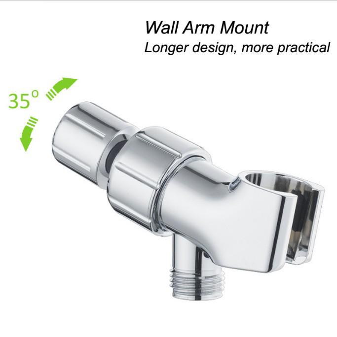 Punch-Free Adjustable Shower Head Wall Mount and Holder
