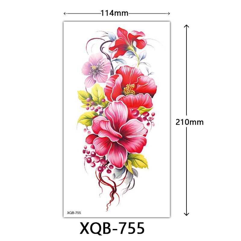 Small Full Arm Tattoo Sticker, Flower Letters, Plain Flower Tattoo Sticker Tattoo
