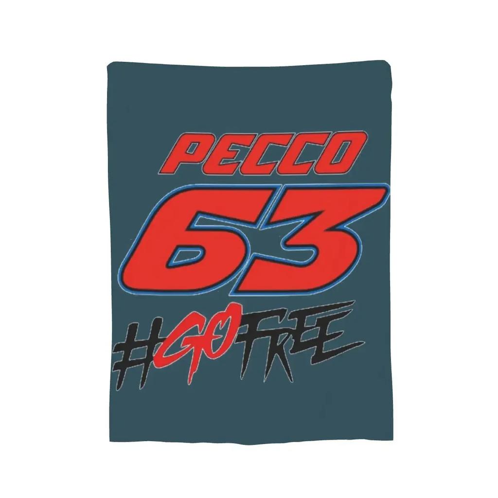 Pecco Bagnaia 63 Go Free Blanket Soft Warm Flannel Throw Blanket Bedspread for Bed Living room Picnic Travel Home Sofa