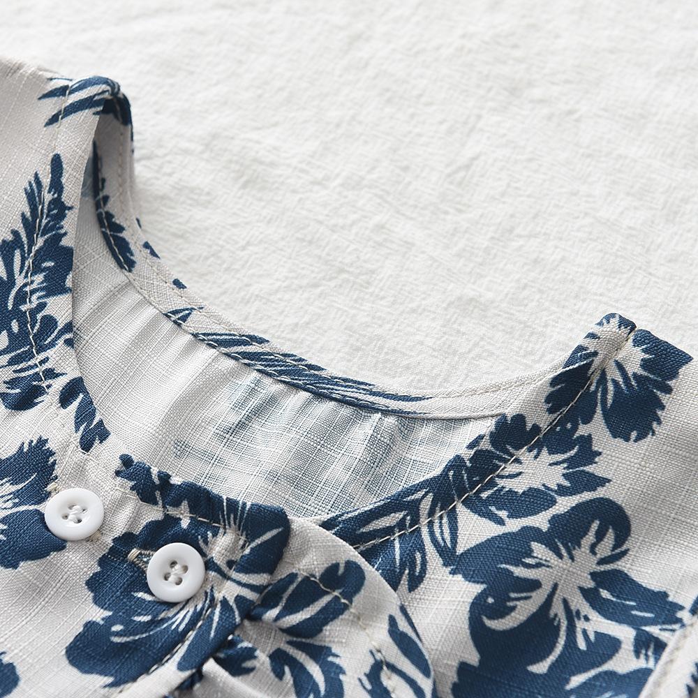 Sommerliches, modisches Retro-Blumen-Set im koreanischen Stil, Kinderbekleidung für Mädchen, Weste und weite Hose, zweiteiliger Urlaubsstil