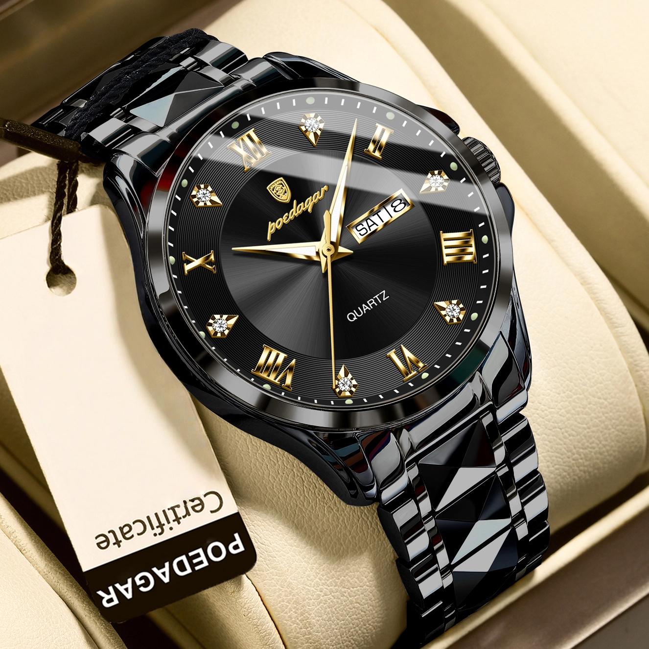 

Модний Військовий Чоловічий Годинник Водонепроникний Світний Дата Тиждень Чоловічий Наручний Годинник Нержавіюча Сталь Кварцовий Чоловічий Годинник Чоловічий