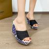 Women Fashion Casual Party Club Shoes Bowknot Design Platform Wedge Slippers Sandals Women Summer 2024 Fashion Flip Flops