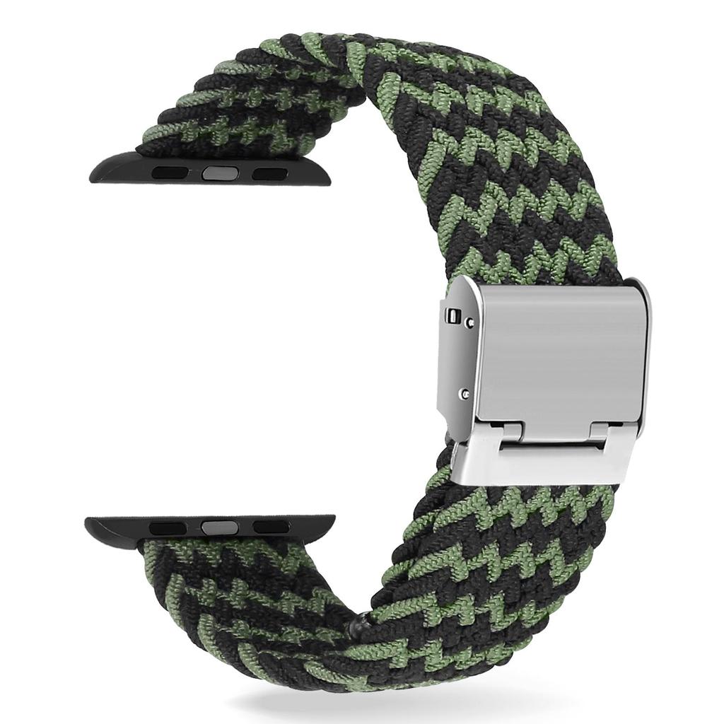Adjustable Braided Watch Bands for Apple Watch Series Ultra 9 8 7 Folding Clasp Nylon Strap for IWatch 4 5 6 38 40 42 44 41 45 49mm Bracelet