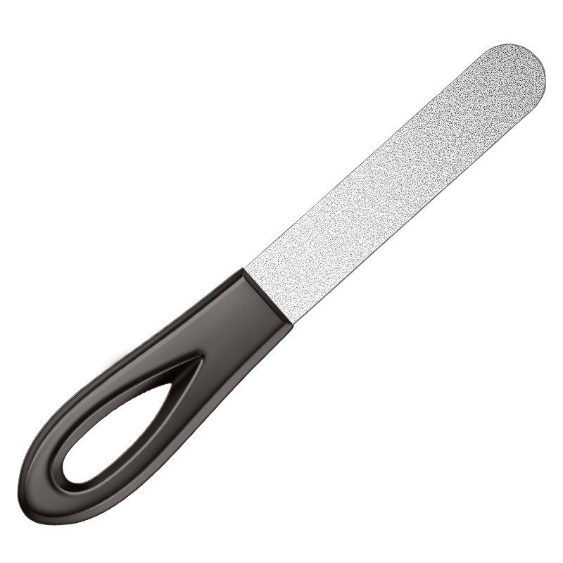 Zinc Alloy Double-Sided Nail File & Polisher - Stainless Steel, Sand-Plated for Manicure and Buffing.
