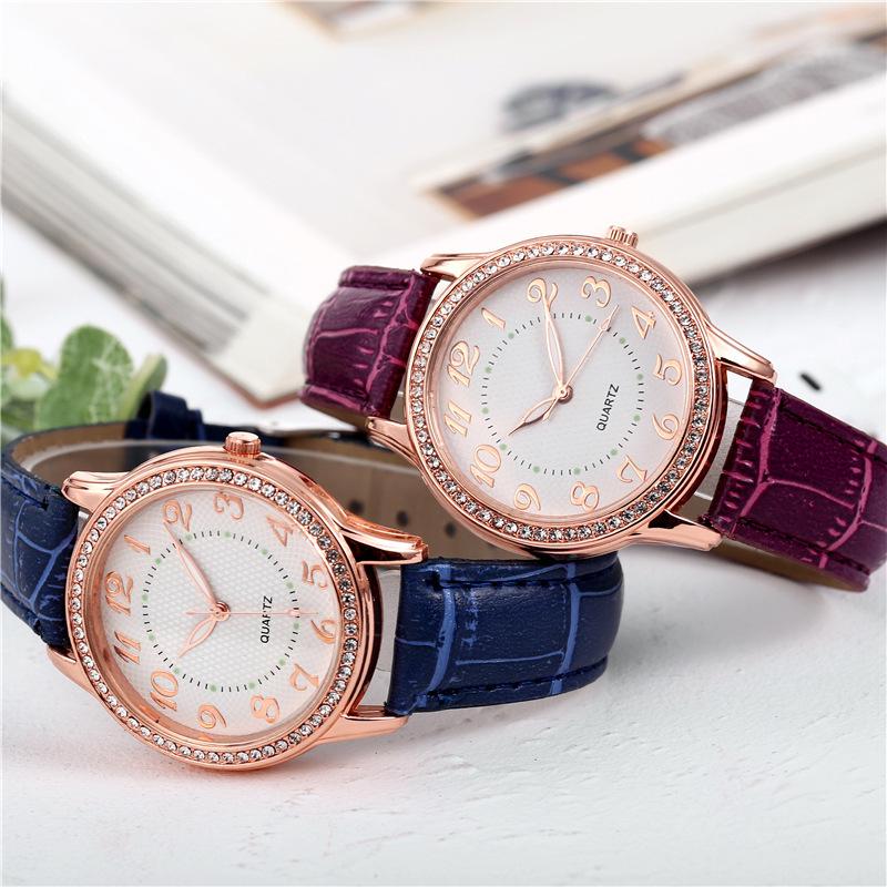 WomenWatches Diamond Luminous Watch Women's Belt Women's Watch Quartz Watch Diamond Jewelry Luminous Diamond