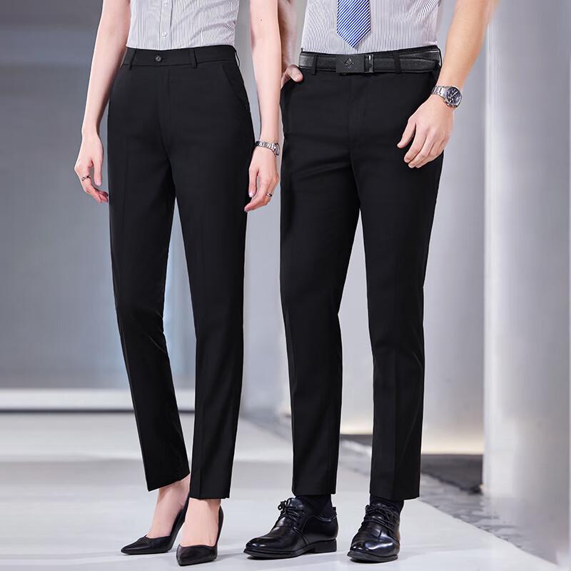 Teluoman Unisex Ice Silk Straight-Leg Suit Pants 38/4XL