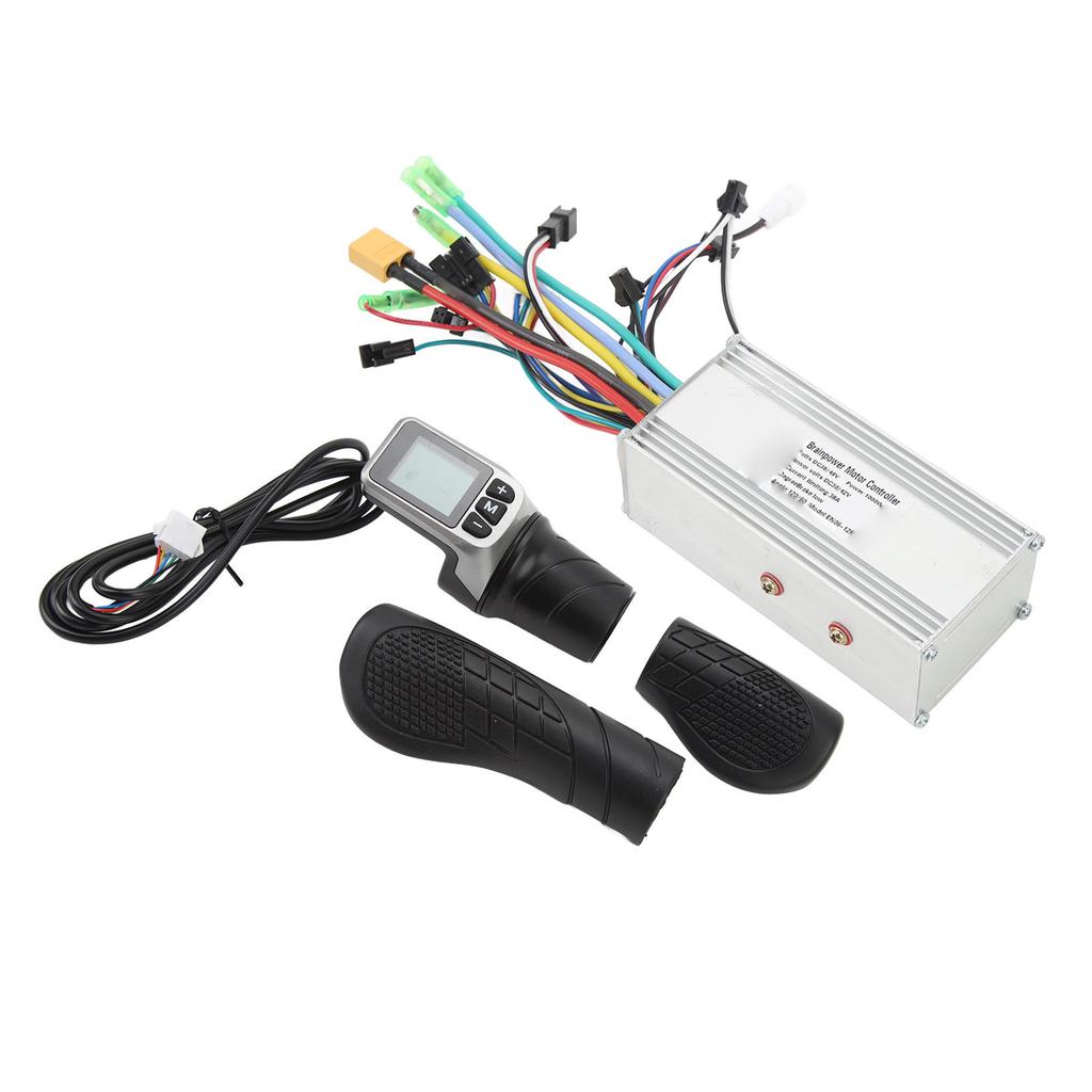 36V 48V 1000W 38A Sine Wave 3 Mode Brushless Controller 124DX Half Twist Throttle Grip with Panel for Electric Bike