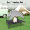 Aoresac Foldable Elevated Dog Bed with Sun Protection Canopy Indoor Outdoor Raised Pet Beds for Small Medium Large