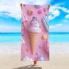 1 pièce serviette de plage imprimée crème glacée, serviette de plage absorbante à séchage rapide élément été, serviette de voyage natation yoga gym sports