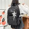 Schoolbag Korean Girl Star Polka Dot Schoolbag Female Simple Casual Light Backpack Junior High School Student Computer Backpack