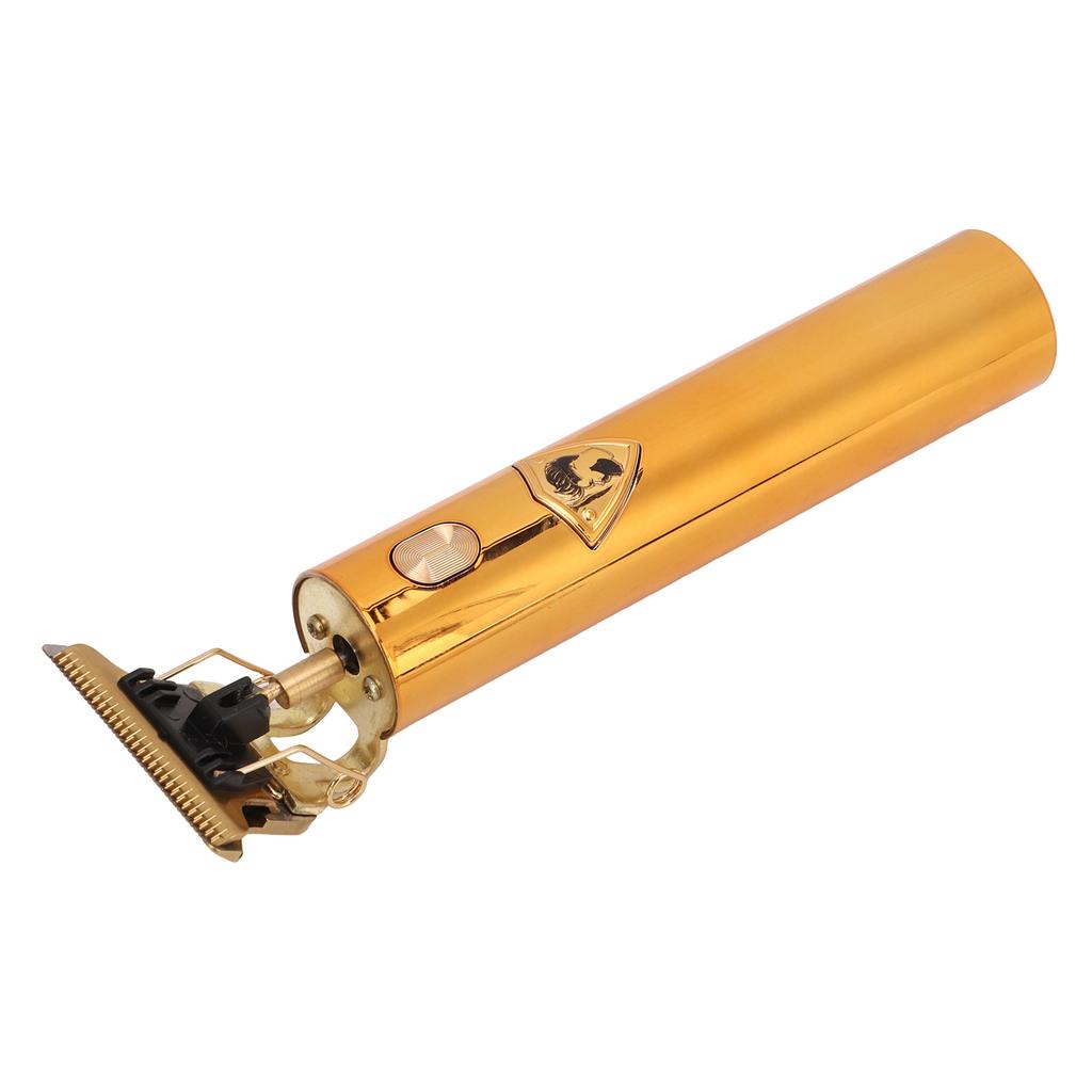 Electric Hair Clipper Beard Trimmer Cordless T Blade Edger 4 Guide Combs Stainless Steel Blades Golden for Men
