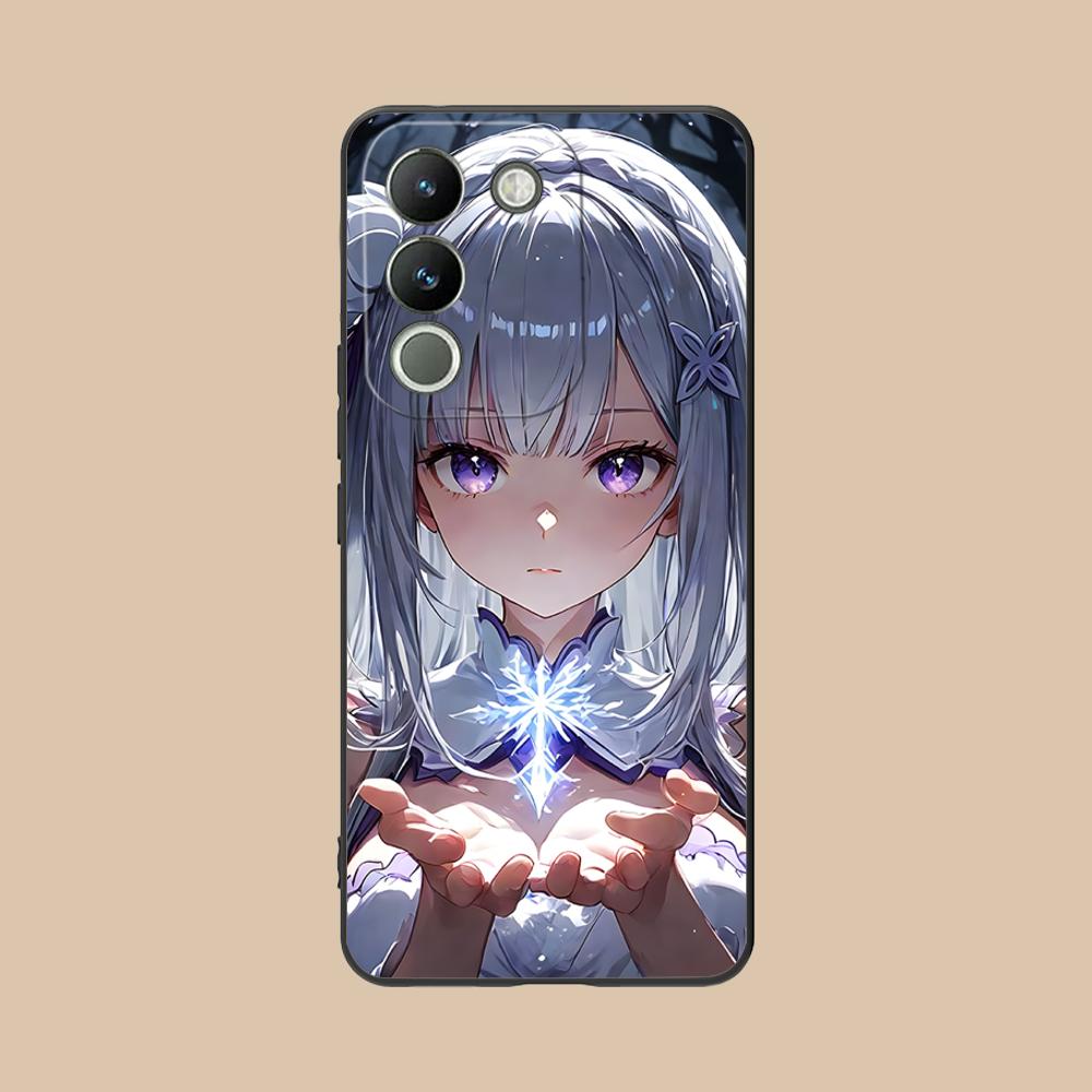 ReZero Emilia Waifu Mobile Phone Case for VIVO V60 V50 V40 V30 V29 V27 V25 V23 Pro Lite 5G Colorful Printing Cover Pretty Luxury