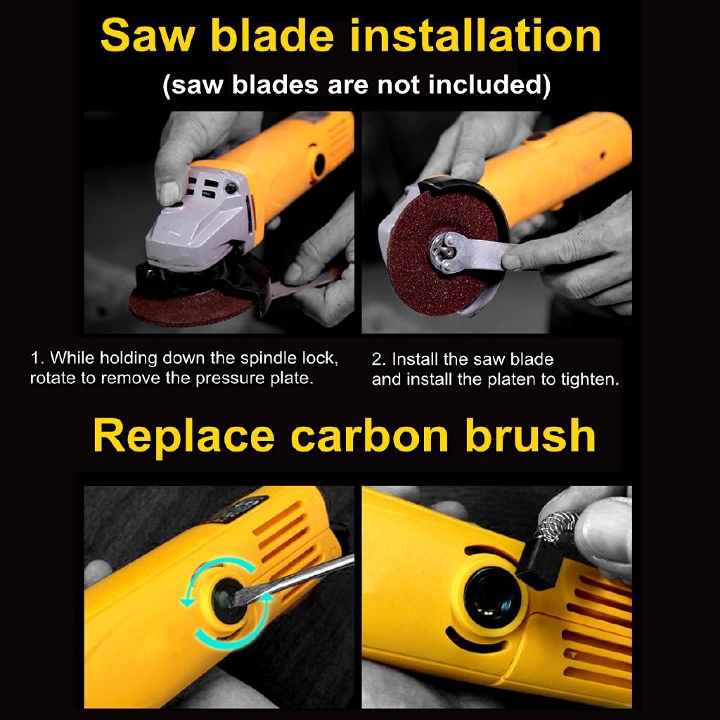 11000r/min 1680W Angle Grinder Electric Angle Grinding Cutting Power Tools 100mm Diameter 220V/50Hz