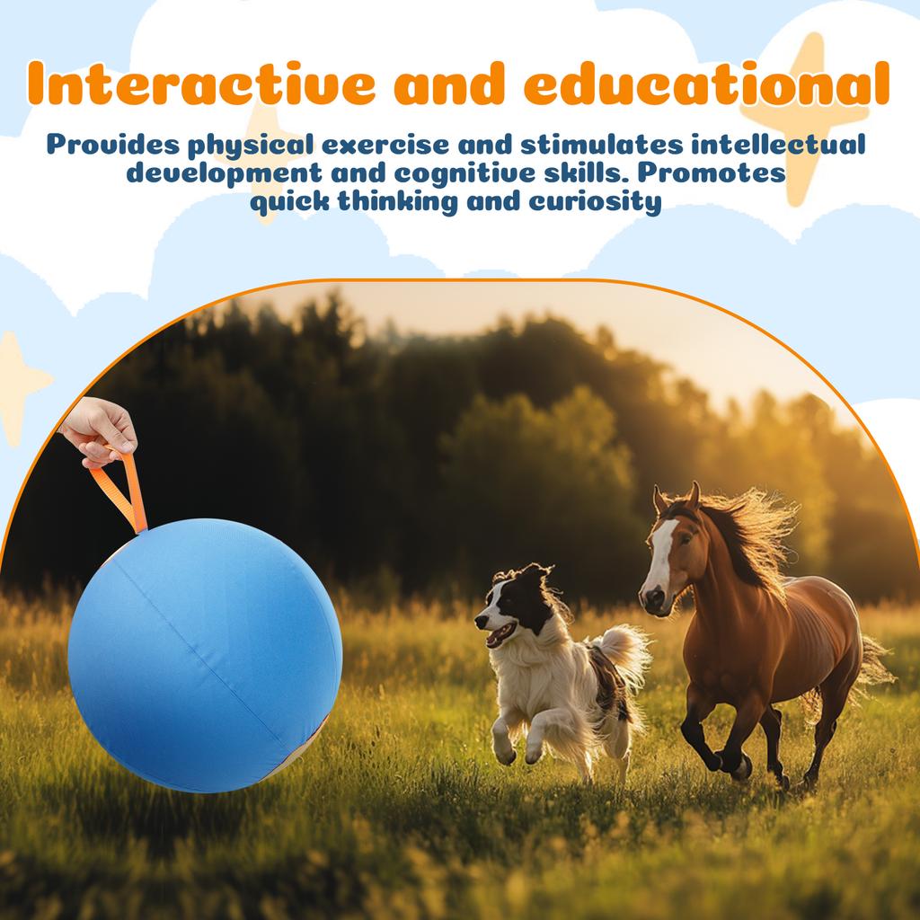 Herding Ball for Dogs 18inch Herding Dog Ball Agility Training Equipment Interactive Herding Horse Ball with Portable Handle