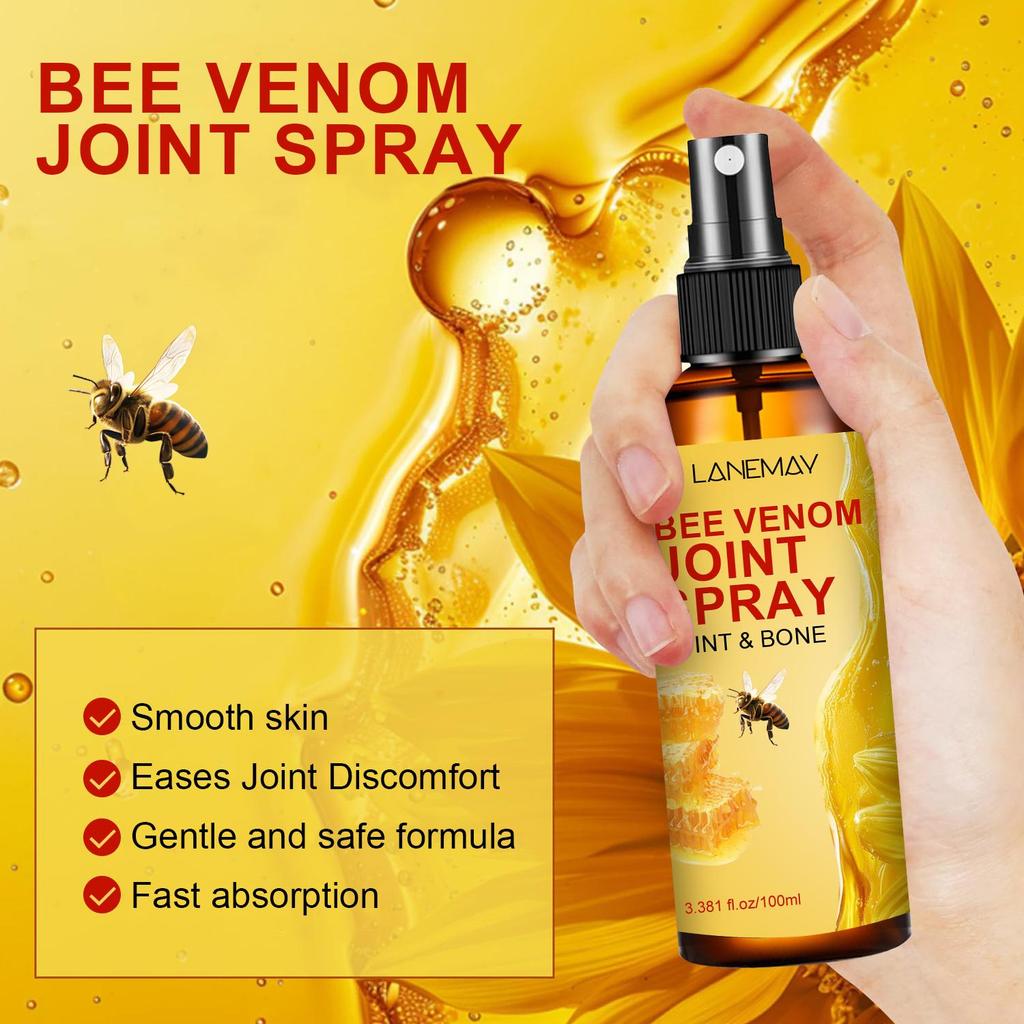 Bee Venom Joint Spray-Smooth Skin-Fastb Absorption-Suitable for All Skin Types, 100ml