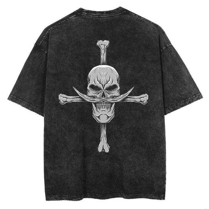 T-shirt Oversize Lavata Vintage One Piece Uomo Donna Streetwear Y2k Manica Corta Stampa Doflamingo Roronoa Zoro Maglietta Abbigliamento Femminile Maschile